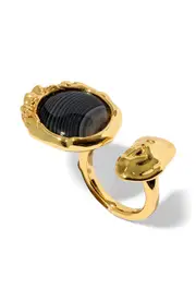 Alexis Bittar Brut Banded Agate Coin Open Ring