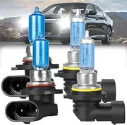 QUAYUB Fit For Honda Accord 1992-2007 Halogen Bulbs, 9005/HB3+9006/HB4 High Low Beam, High Performance High Beam, Low Beam and Fog Replacement Bulb, Pack of 4