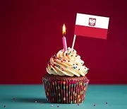 Poland Mini Flag Cupcake Topper,100 PCS Small Polish Eagle Coat of Arm Banner Cake Cheese Label,Mini Toothpick,Tiny Food Flag Decoration