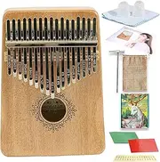 17 Key Kalimba Thumb Piano, Thumb Piano 17 Keys, Wood Finger Piano Kalimba Thumb Piano Solid Finger Piano Mahogany Body, Portable Mbira Finger Piano Gifts for Kids Adults Beginners Professionals (01)