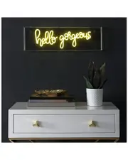 JONATHAN Y Hello Gorgeous Glam Long Acrylic Box USB Operated LED Neon Light