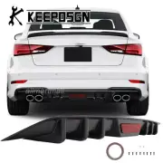 Rear Bumper Diffuser Reflective Strip Tail Light Shark Fins for Audi A3 S3 RS3 (for: Audi)