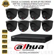 Dahua 16 CH 4K NVR Kit+6MP BLK TIOC 3.0 Smart Dual Active Deterrence Camera+HDDs