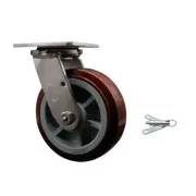 6 Inch 316SS Polyurethane Swivel Caster with Roller Bearing and Swivel Lock SCC