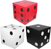 Cabilock 3pcs Large Dice Box Centerpieces DIY Party Decorations Poker Game Box for Birthday Prom Themed Events Decor
