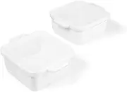 Souper Cubes Stoneware - 5" Square Baking Dish - Ceramic Baking Pan Set - Kitchen Essentials and Bakeware - Set of 2 - White