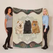 Funny Chow Chow Dog Mandala Floral Art Blanket Christmas Gift For Dogs Pet Lover