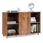 Giantex 6-Cube Bookcase Rolling Storage Cabinet Sideboard Display shelf Wheels