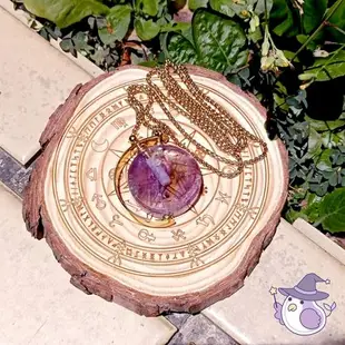地球儀款－天然紫水晶精油瓶項鍊