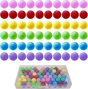 Hotgod 60 Pcs Chinese Checkers Marbles Balls in 6 Colors,Game Replacement Marbles Balls with Plastic Box for Marble Run, Marbles Game