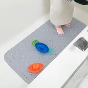 Nuby Cushioned Bath Mat – Non-Slip Bathtub Mat with Suction Cups, Soft Cushion for Tubs & Showers, Gray