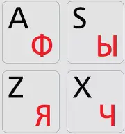 RUSSIAN-ENGLISH KEYBOARD STICKER NON TRANSPARENT GREY FOR COMPUTER LAPTOP