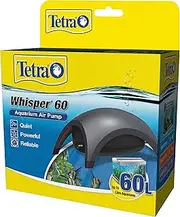 Tetra Whisper 60 Quiet Aquarium Air Pump, Small, T281AU, For 10-60L Fish Tanks, Sound Dampening Chambers For Quiet Operation, Maximum Air Flow Keeps Fish Healthy