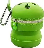 Silicone Bait Storage | Bait Container Waste Bin with Zipper,Elastic Travel Rubbish Bins Waste Bag with Hook for Hiking Climbing Walking