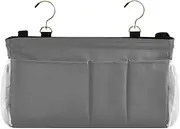 Amooorous Bed Pockets Bedside Storage Bed Storage Bag With Pockets Hanging Organizer for Bunk and Hospital Beds Dorm Rooms Bed Rails Dim Gray Dim Grey Solid Color Pure Plain