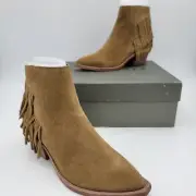 All saints Salerno Fringe Suede Leather Booties boots Size 6 US EU 37 NWB $328