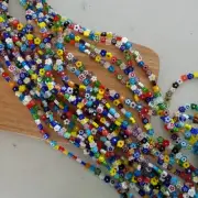 48pcs 6mm Mixed Flower Millefiori Glass Beads Multicolour Lampwork AUS
