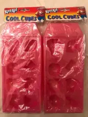 Set of 4 Kool Aid Ice Cube Trays Molds Cool Cubes Pink & Orange Fruit Shapes NEW
