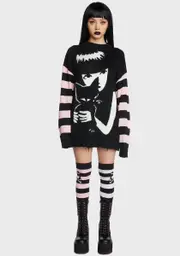 [Dolls Kill x Emily The Strange] Brooding Besties Knit Sweater