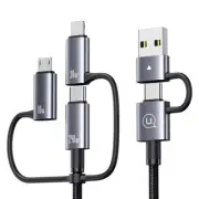 USAMS Data Cable USB Type-C To iPhone Micro Charger 6 in 1 Multi Fast Charging