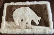Alpaca Fur POLAR BEAR Soft Tapestry, Rug Wall Hanging Made In Peru NEW w/TAGS