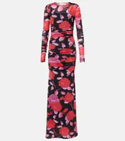 [Blumarine] Blumarine Fine Jer printed maxi dress AU 10 black