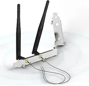 Bingfu Dual Band 2.4GHz 5.8GHz WiFi Antenna + 25cmU.FL IPEX MHF4 to RP-SMA Female Extension Cable & PCIe Slot Bracket for M.2 NGFF Intel Wireless Network Card WiFi Adapter