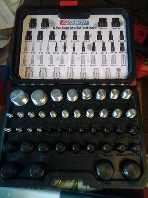 44pc Nut Bolt Thread Checker Set Size Gauges 23 In 21 Metric Individually Housed