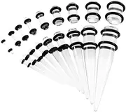 [harayaa] 1.6mm-10mm 18pcs Acrylic Ear Taper Plug Stretching Kits Tunnel