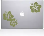 The Decal Guru Hibiscus Decal Vinyl Sticker, 13" MacBook Pro Gold