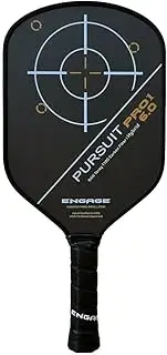Engage Pursuit Pro1 6.0 Carbon Fiber Pickleball Paddle – Aerodynamic Design for Speed and Power, 16mm MachPro Core for Control and Spin, Raw Toray T700 Surface