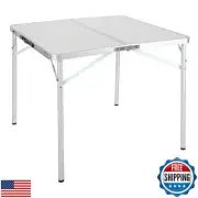 REDCAMP 32" Square Folding Camping Table with Adjustable Heights Legs, Lightw