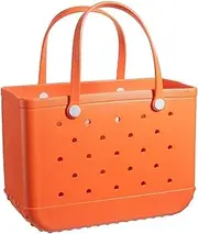 [GAMTACH] Large Beach Tote | Waterproof Washable Rubber Tote Bag with Holes - Washable Open Tote Bag for Beach Pool Sports Gym Shopping Jmedic