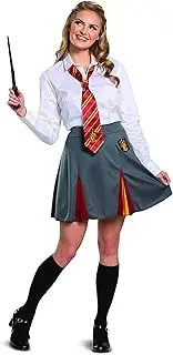 [Disguise] Harry Potter Skirt, Wizarding World House Themed Dress Bottom, Adult Halloween Costume and Party Accessory, Gray & Green