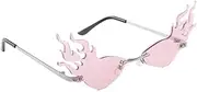 Vaguelly Funny Flame Shaped Sunglasses Photo Prop Decorative Party Eyeglasses for Women