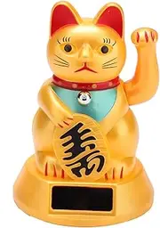 XIASABA Solar Lucky Cat Lucky Wealth Welcoming Cat Solar Powered Welcoming Waving Beckoning Fortune Lucky Cat Home Stores Car Decor