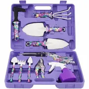 Professional Garden Tools Set Gardening Spray Bottle Pruner Shovel Purple