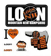 Loon Mountain NH - Multi-Group of 6 Mini Sticker Decals
