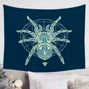 Teal Yellow Tarantula Spider Tapestry