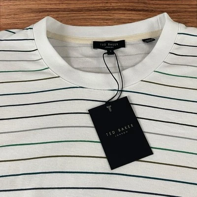 Ted Baker London Shirt Men’s 7 Cotton Stripe Pullover Long Sleeve Luxury NEW 4
