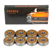 Pusher Bearings ABEC-9 Skateboard - Longboard Bearings Mega Speed Silver/Orange