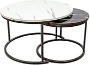 Coffee Table Round Marble Design Nesting Side Furniture