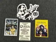 Lot (4) QUEEN Band Freddie Mercury STICKERS 1 1/4" to 3" FAST! FREE SHIP!