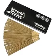 Natural Choice Incense White Sage Incense Sticks 100 Grams, Low Smoke Traditional Incense Sticks Made from Scratch, Never Dipped