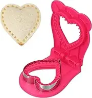 uxcell Crustless Sandwich Cutter, Heart Shape Uncrustable Sandwich Maker Sealer Press Bread Cookie Cutter and Sealer for DIY Breakfast Lunch Afternoon Tea (Rose Red)
