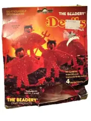 The Beadery DEVILS Bead Beading Halloween Ornament Kit Makes 4 Vtg NOS