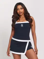 GUESS Women's Eco Navy Harper Active Tank Top in Blue Size: Large, Spandex