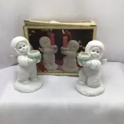 Vintage New Christmas Candleholders Robel Ball Snow Baby Winter Tots Winter