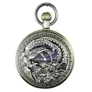 Waterproof Bronze Phoenix Black Tourbillon Phases Moon Chain Fob Automatic