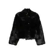 [Alberta Ferretti] Alberta Ferretti Cropped Button-fastening Jacket S BLACK